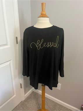 Magical Season Black 3/4 Sleeve Blessed Shirt Sz Large NWT